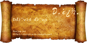 Dávid Éva névjegykártya