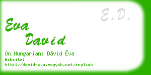 eva david business card